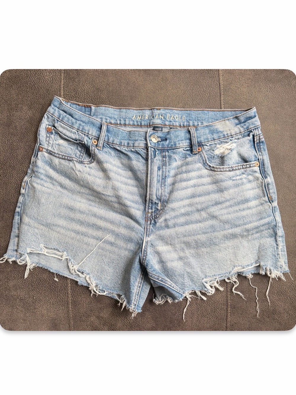 American Eagle Strigid Super High-Waisted Relaxed Denim Short